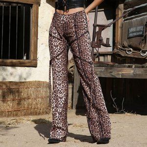 I.AM.GIA Synopsis High Rise Leopard Print Straight Leg Pants Size Medium